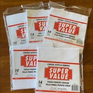 Set of 5 Cross Stitch Fabric sheets